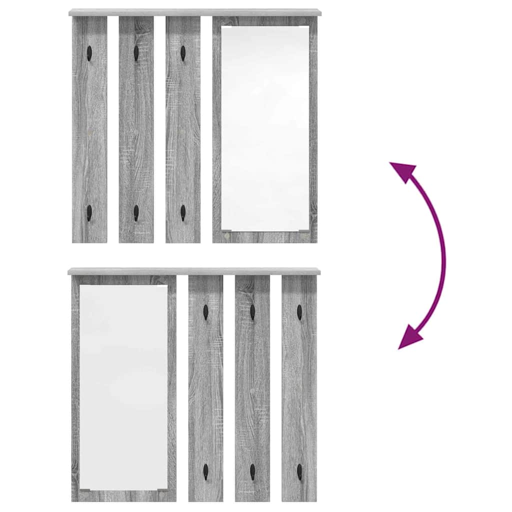 Wall-Mounted Coat Rack Wall-Mounted Grey sonoma 84 x 10 x 80 cm