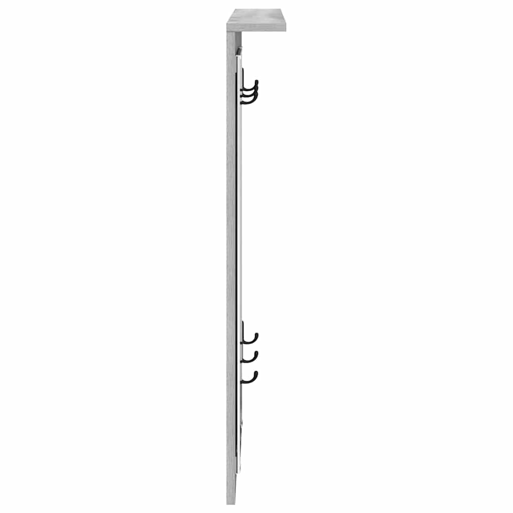 Wall-Mounted Coat Rack with Shelf Grey sonoma 84 x 10 x 80 cm