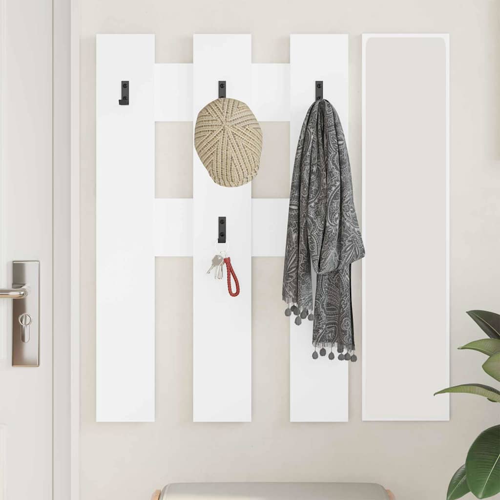 Wall-Mounted Coat Rack White 65 x 3 x 100 cm Engineered wood