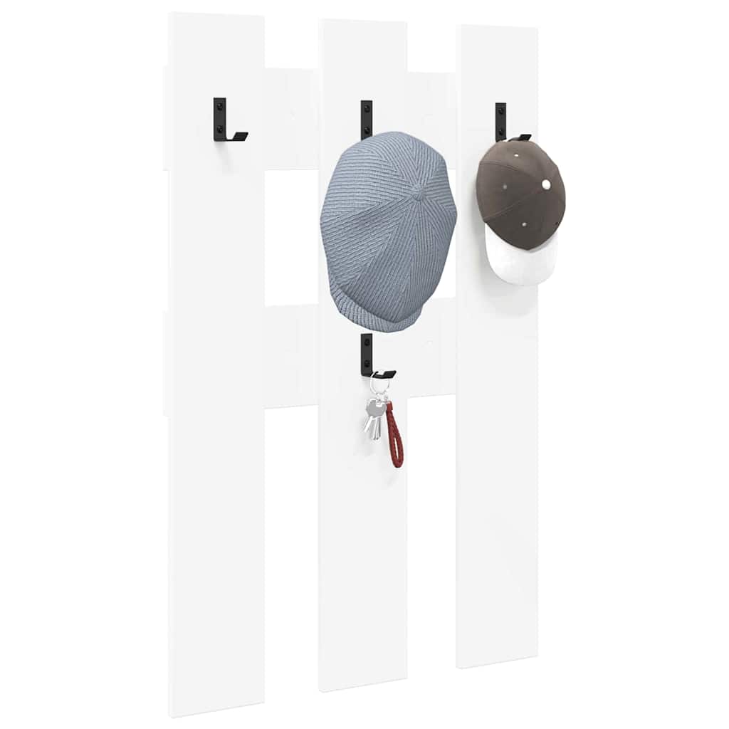 Wall-Mounted Coat Rack White 65 x 3 x 100 cm Engineered wood