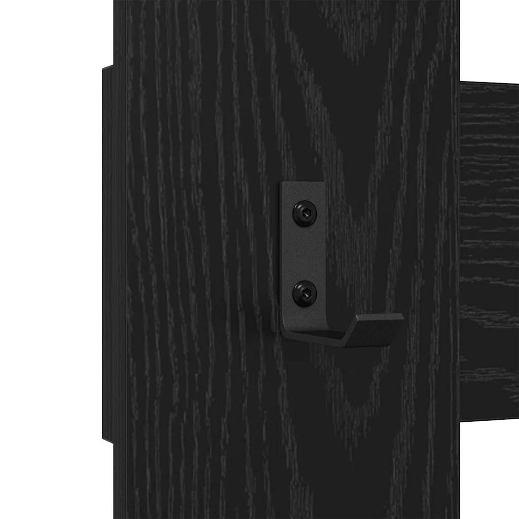 Wall-Mounted Coat Rack Wall-mounted Black Oak 65 x 3 x 100 cm