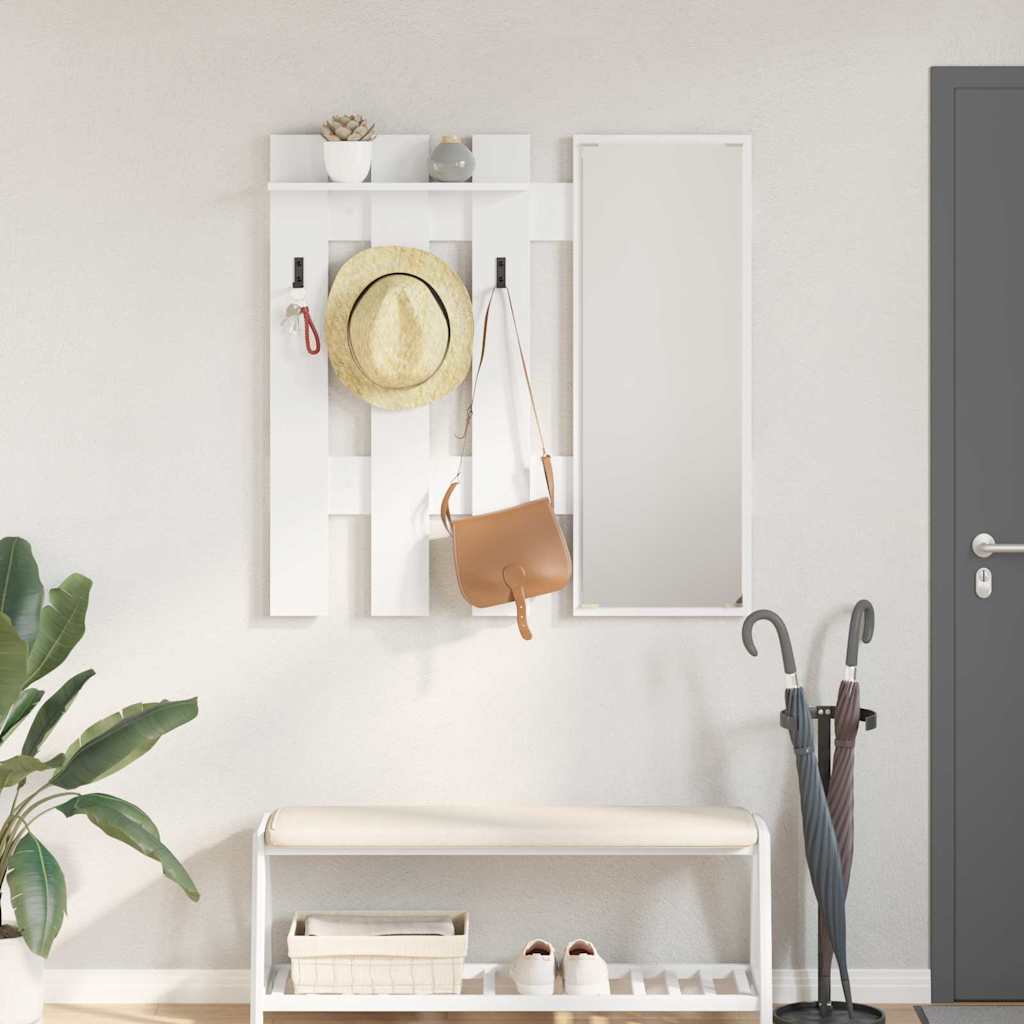 Wall-Mounted Coat Rack Wall-Mounted White 100 x 10 x 100 cm