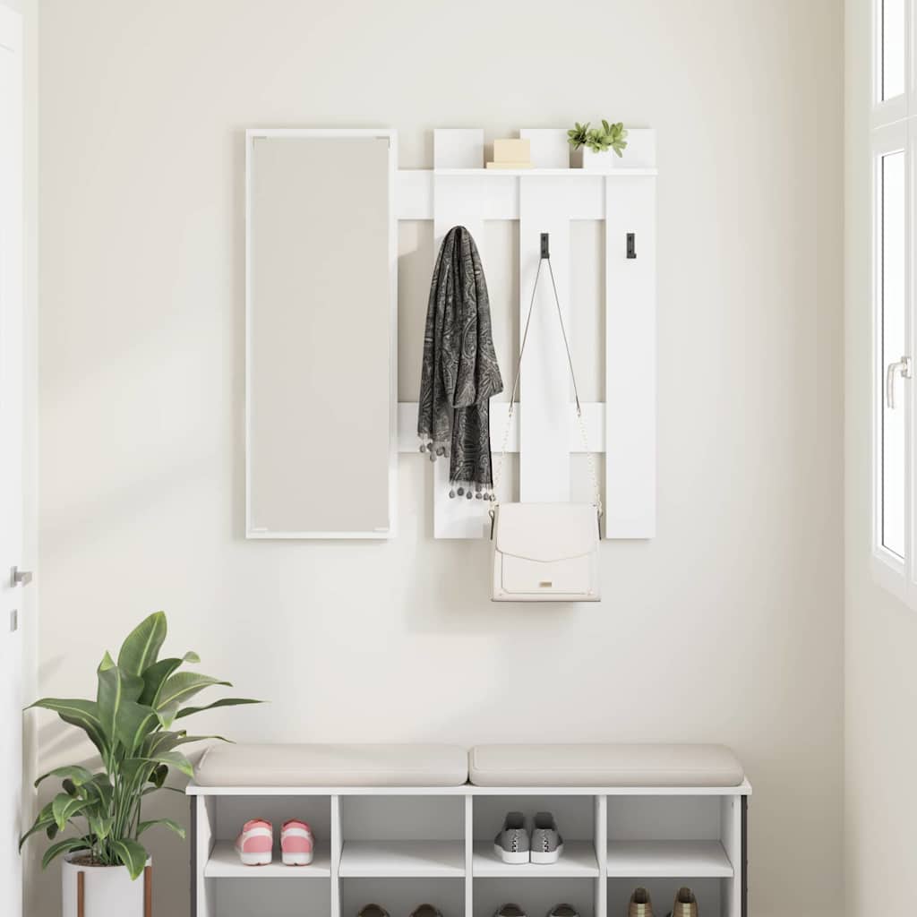 Wall-Mounted Coat Rack Wall-Mounted White 100 x 10 x 100 cm