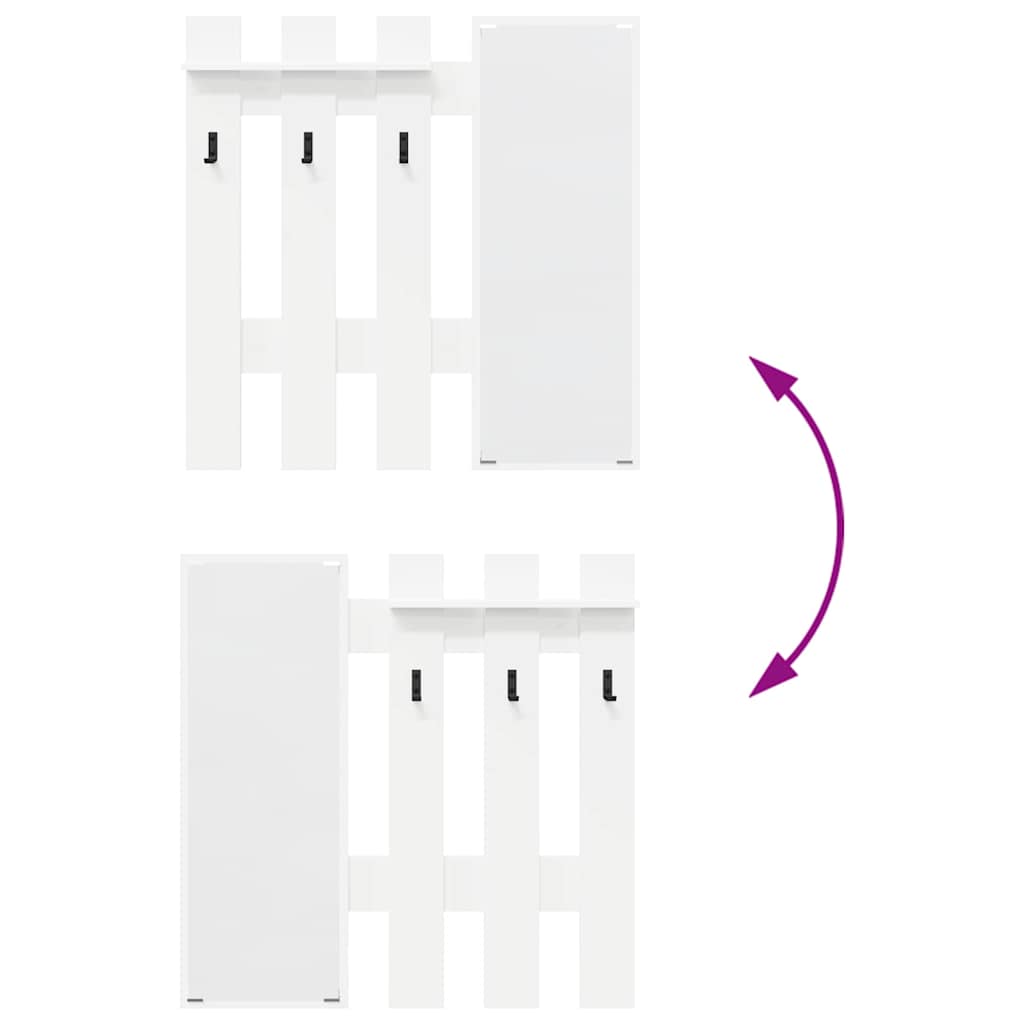 Wall-Mounted Coat Rack Wall-Mounted White 100 x 10 x 100 cm