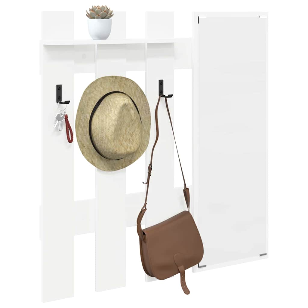 Wall-Mounted Coat Rack Wall-Mounted White 100 x 10 x 100 cm