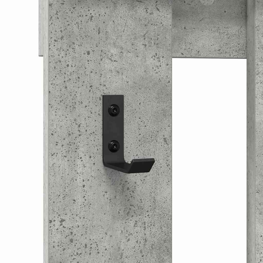 Wall-Mounted Coat Rack Wall-Mounted Concrete Grey