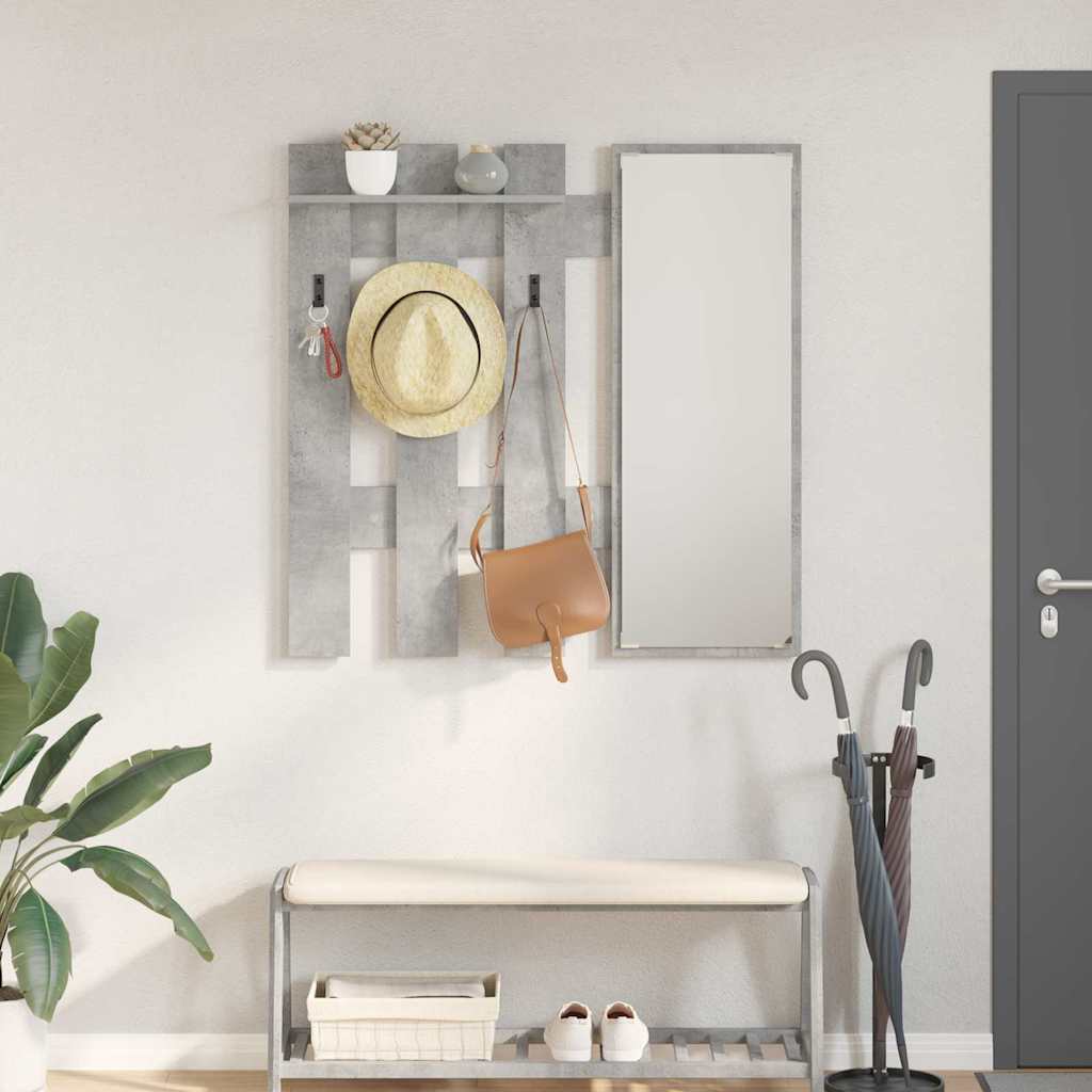 Wall-Mounted Coat Rack Concrete Grey 100 x 10 x 100 cm