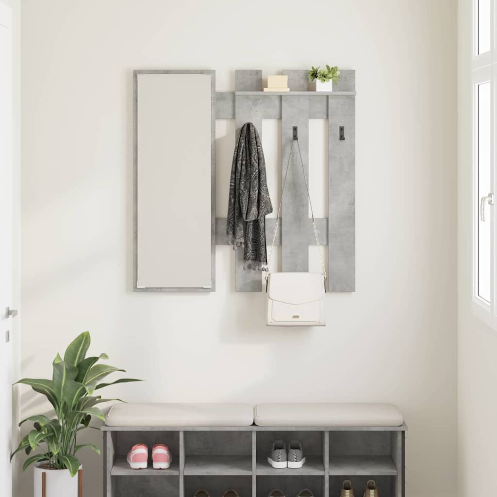 Wall-Mounted Coat Rack Concrete Grey 100 x 10 x 100 cm