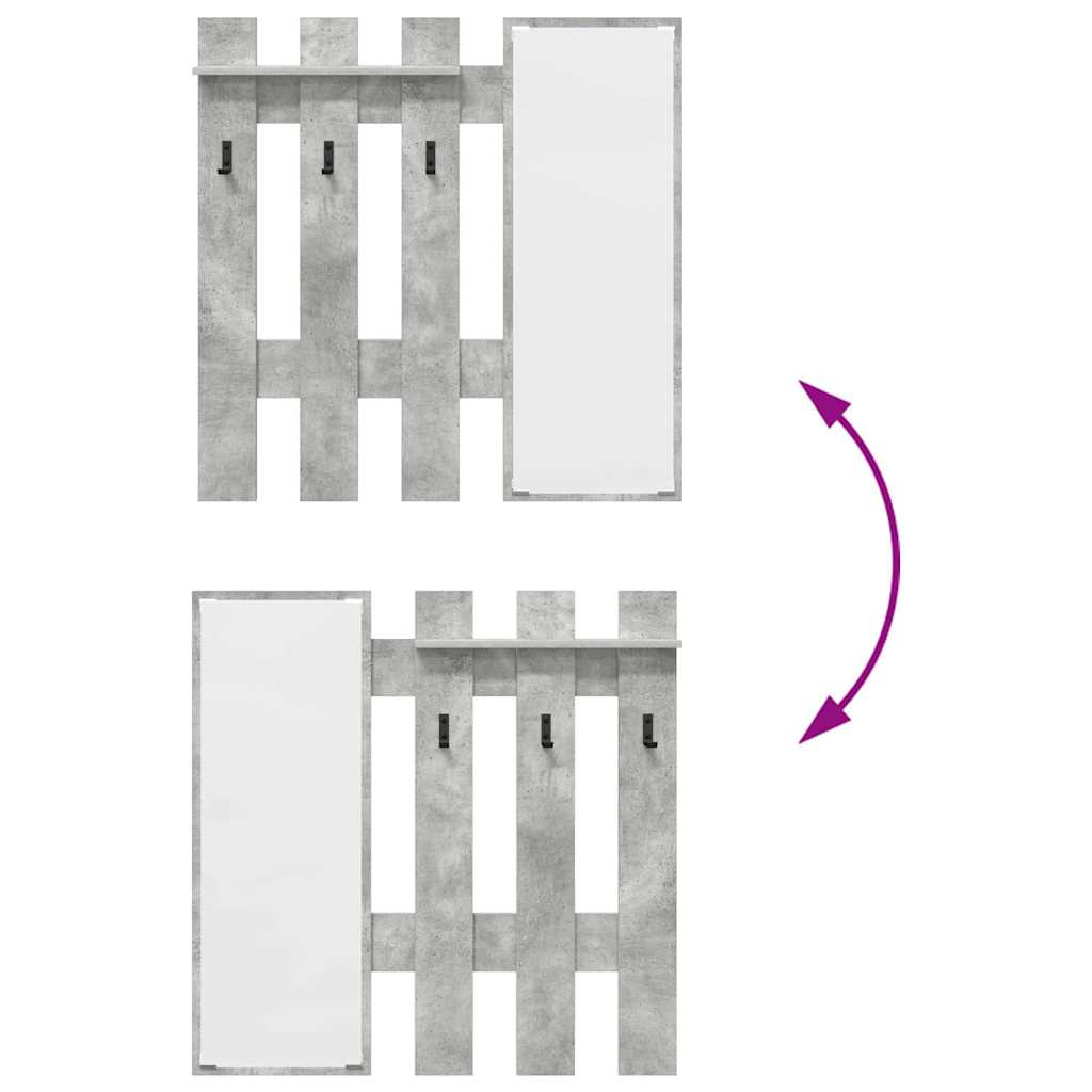 Wall-Mounted Coat Rack Wall-Mounted Concrete Grey