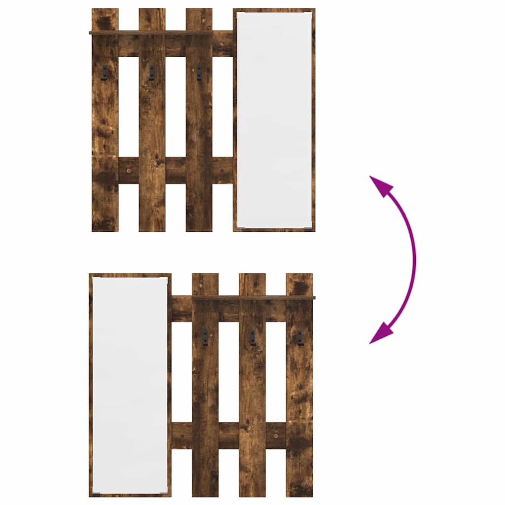 Wall-Mounted Coat Rack Wall-Mounted Smoked Oak Engineered wood