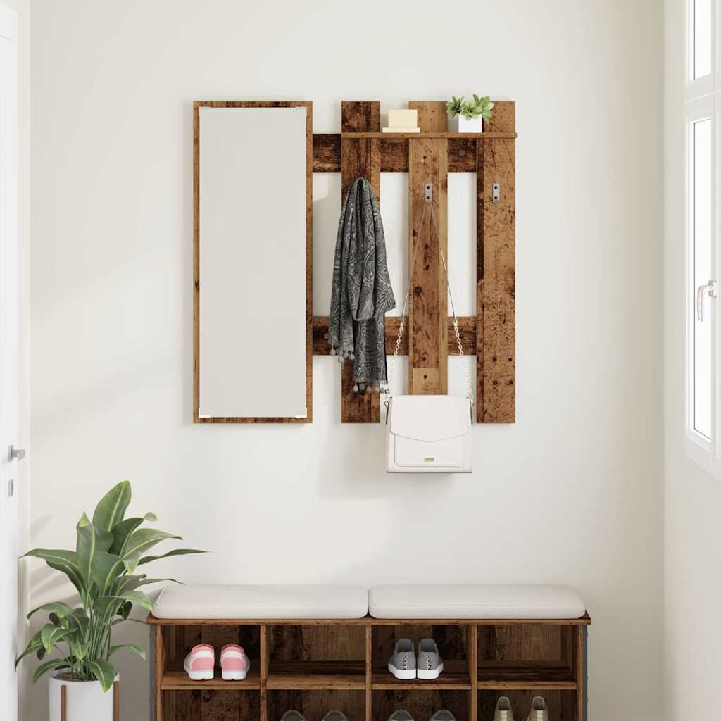 Wall-Mounted Coat Rack Wall-mounted Old Wood 100 x 10 x 100 cm