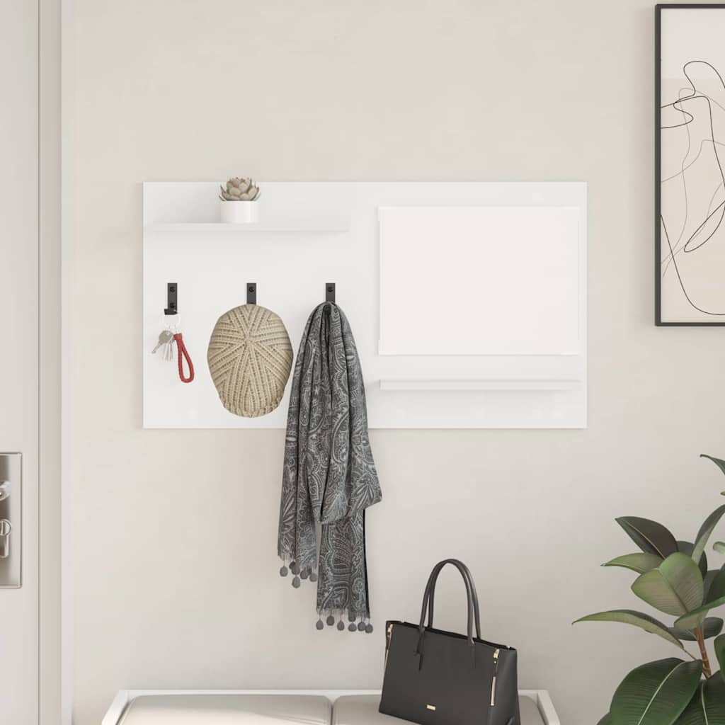 Wall-Mounted Coat Rack White 90 x 10 x 50 cm Engineered wood