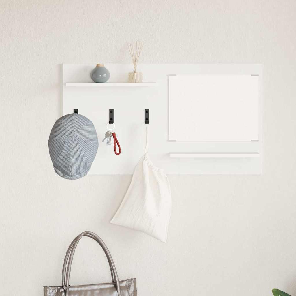 Wall-Mounted Coat Rack White 90 x 10 x 50 cm Engineered wood