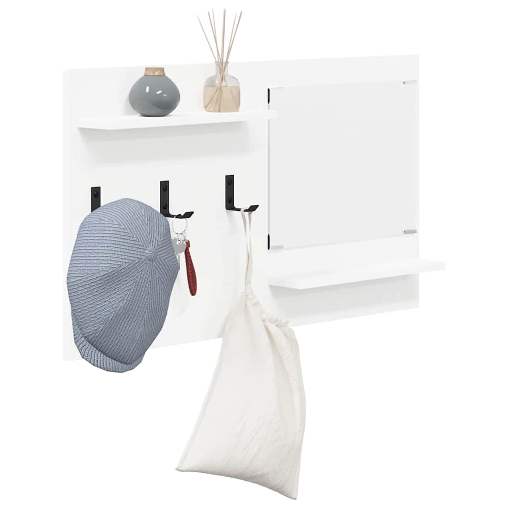 Wall-Mounted Coat Rack White 90 x 10 x 50 cm Engineered wood
