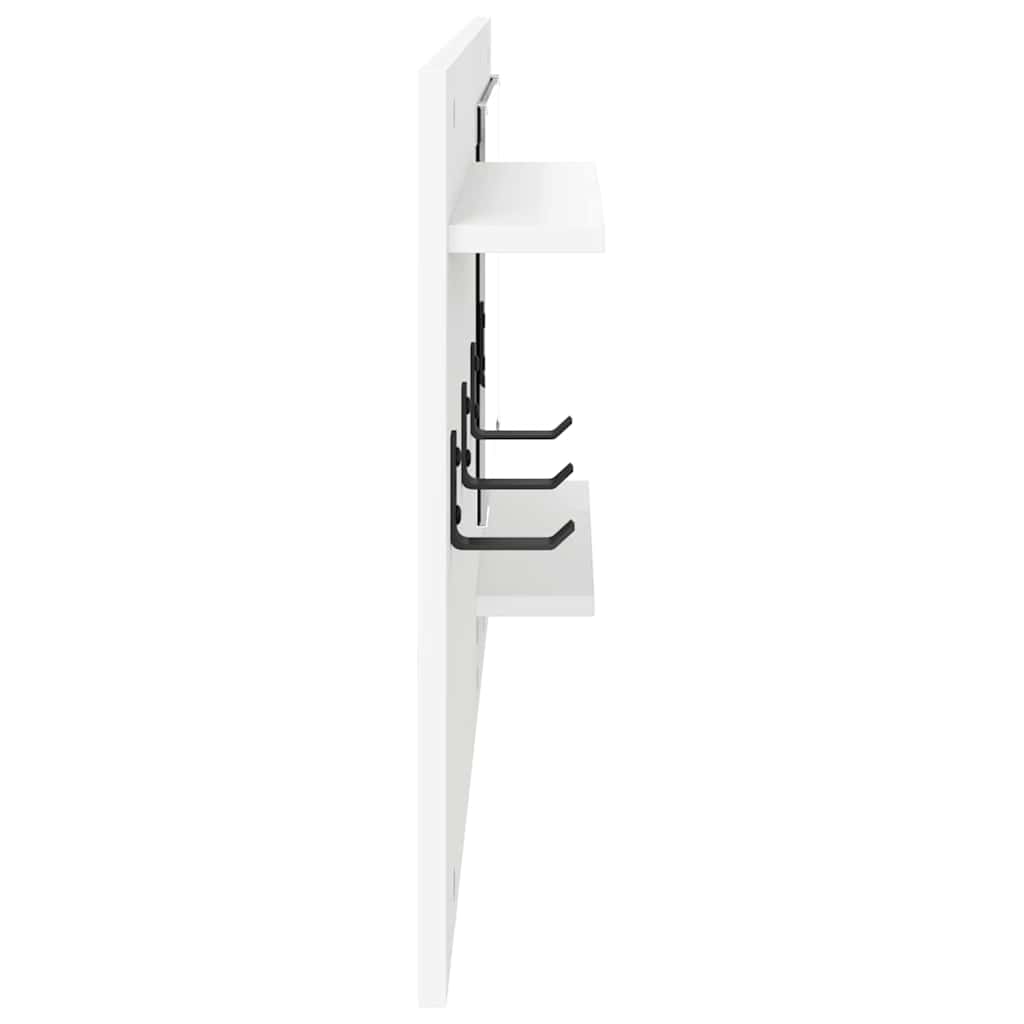 Wall-Mounted Coat Rack White 90 x 10 x 50 cm Engineered wood