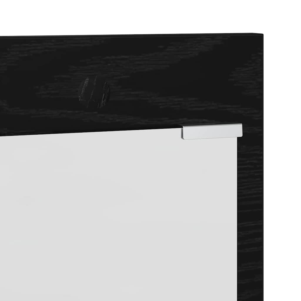 Wall-Mounted Coat Rack with Shelf Black Oak 90 x 10 x 50 cm