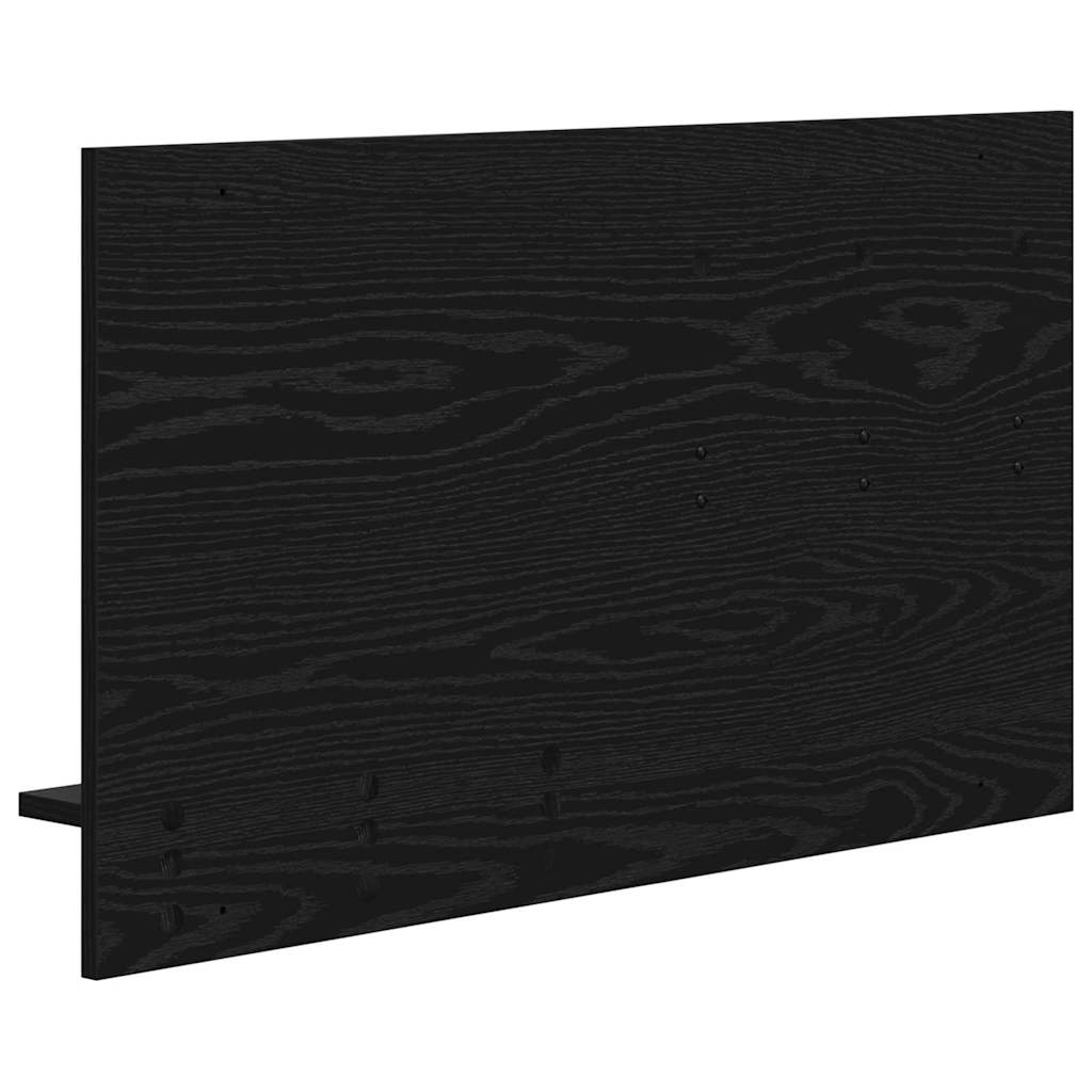 Wall-Mounted Coat Rack with Shelf Black Oak 90 x 10 x 50 cm
