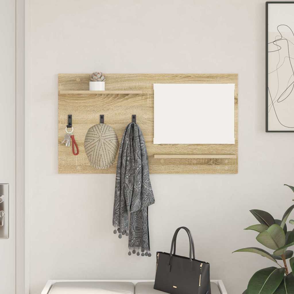 Wall-Mounted Coat Rack with Shelf Sonoma Oak 90 x 10 x 50 cm