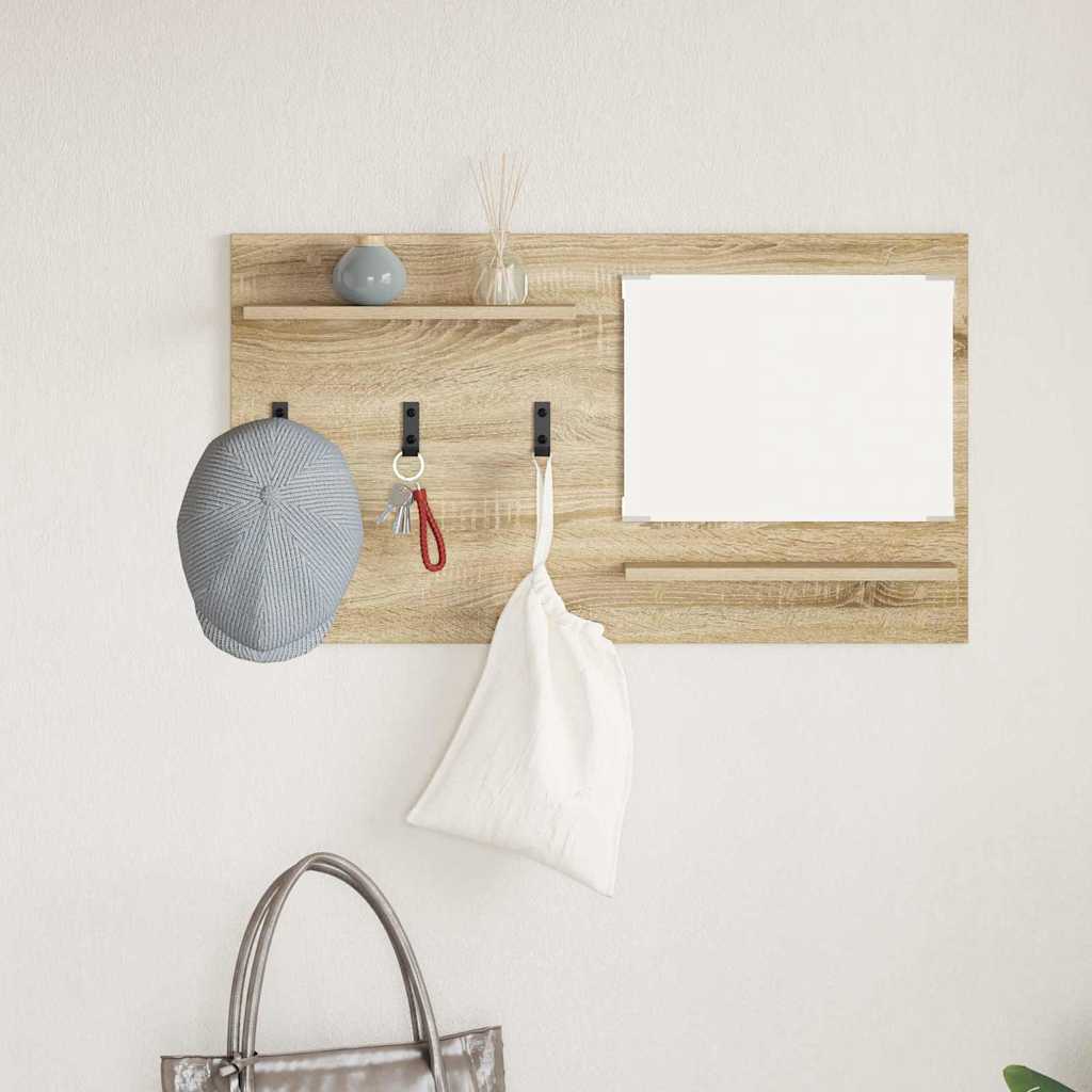 Wall-Mounted Coat Rack with Shelf Sonoma Oak 90 x 10 x 50 cm