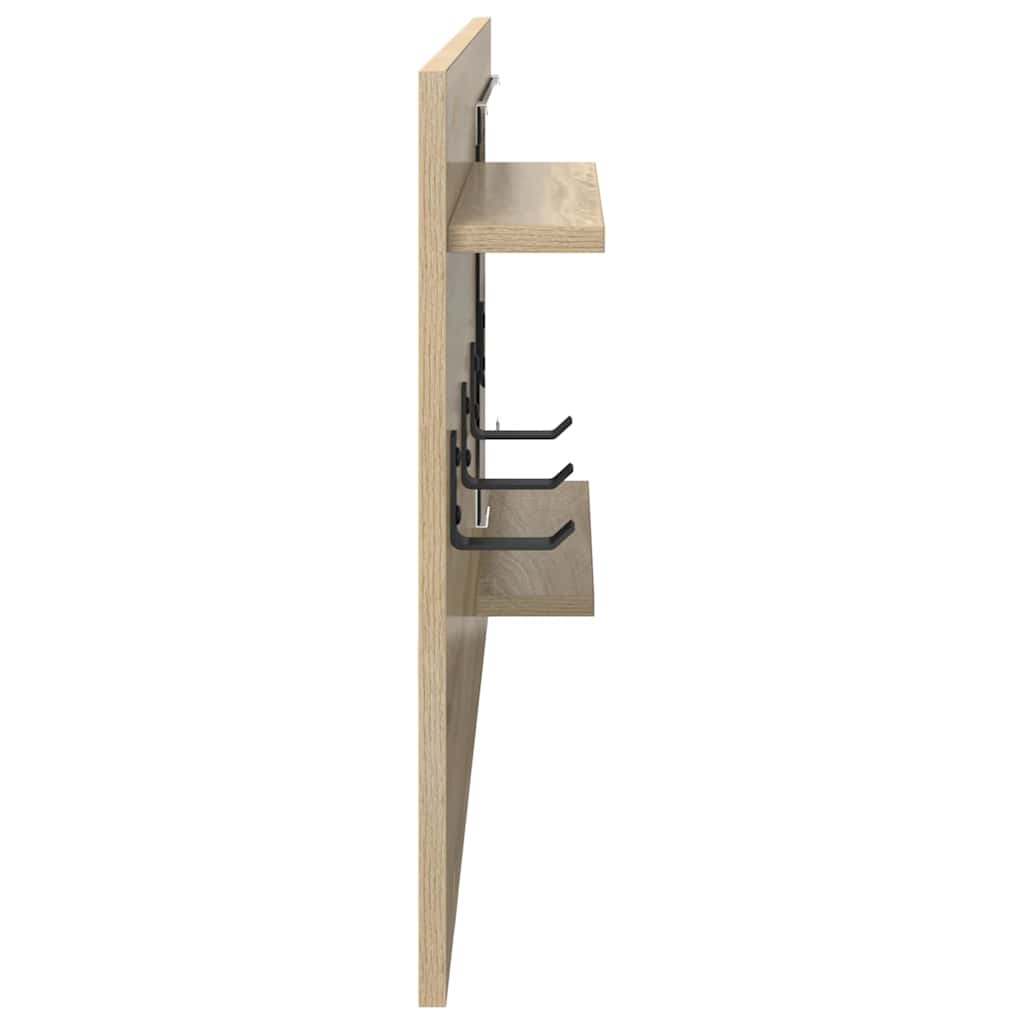 Wall-Mounted Coat Rack with Shelf Sonoma Oak 90 x 10 x 50 cm