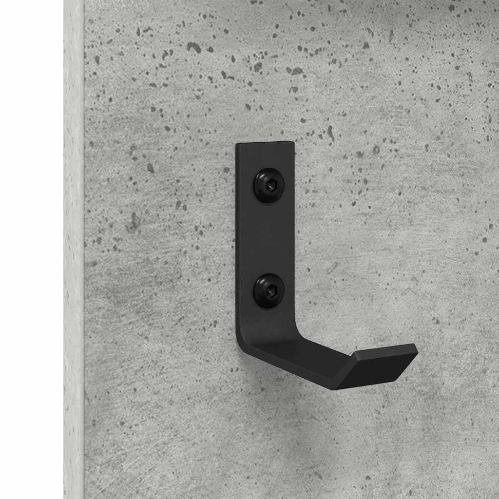 Wall-Mounted Coat Rack with Shelf Concrete Grey 90 x 10 x 50 cm