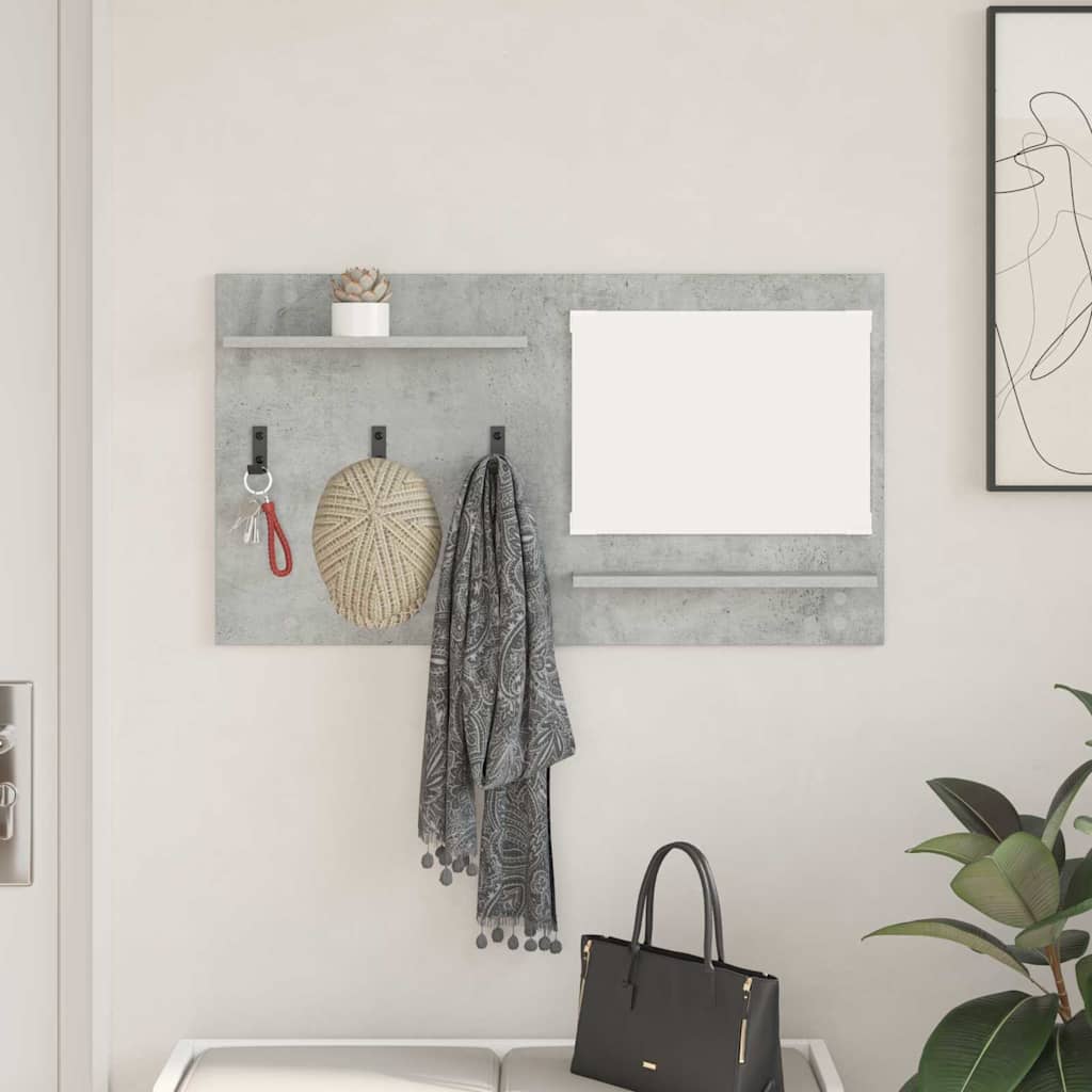 Wall-Mounted Coat Rack with Shelf Concrete Grey 90 x 10 x 50 cm