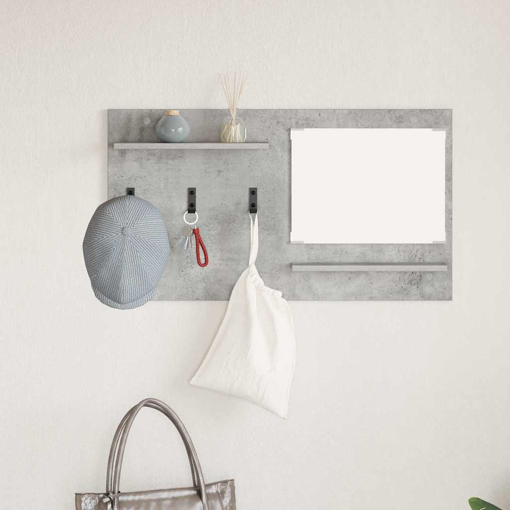 Wall-Mounted Coat Rack with Shelf Concrete Grey 90 x 10 x 50 cm