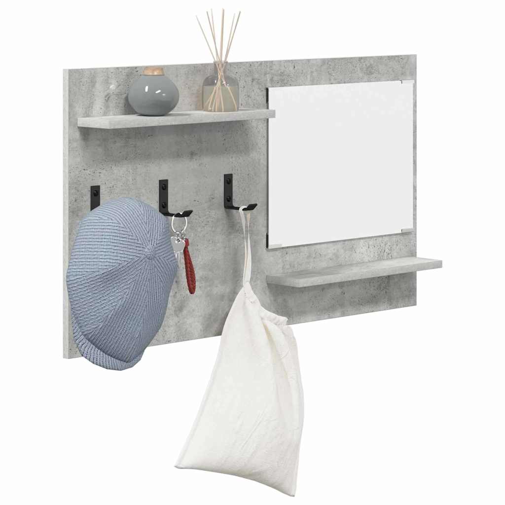 Wall-Mounted Coat Rack with Shelf Concrete Grey 90 x 10 x 50 cm