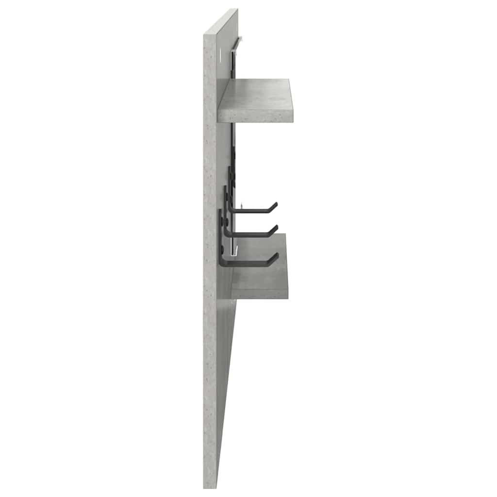 Wall-Mounted Coat Rack with Shelf Concrete Grey 90 x 10 x 50 cm