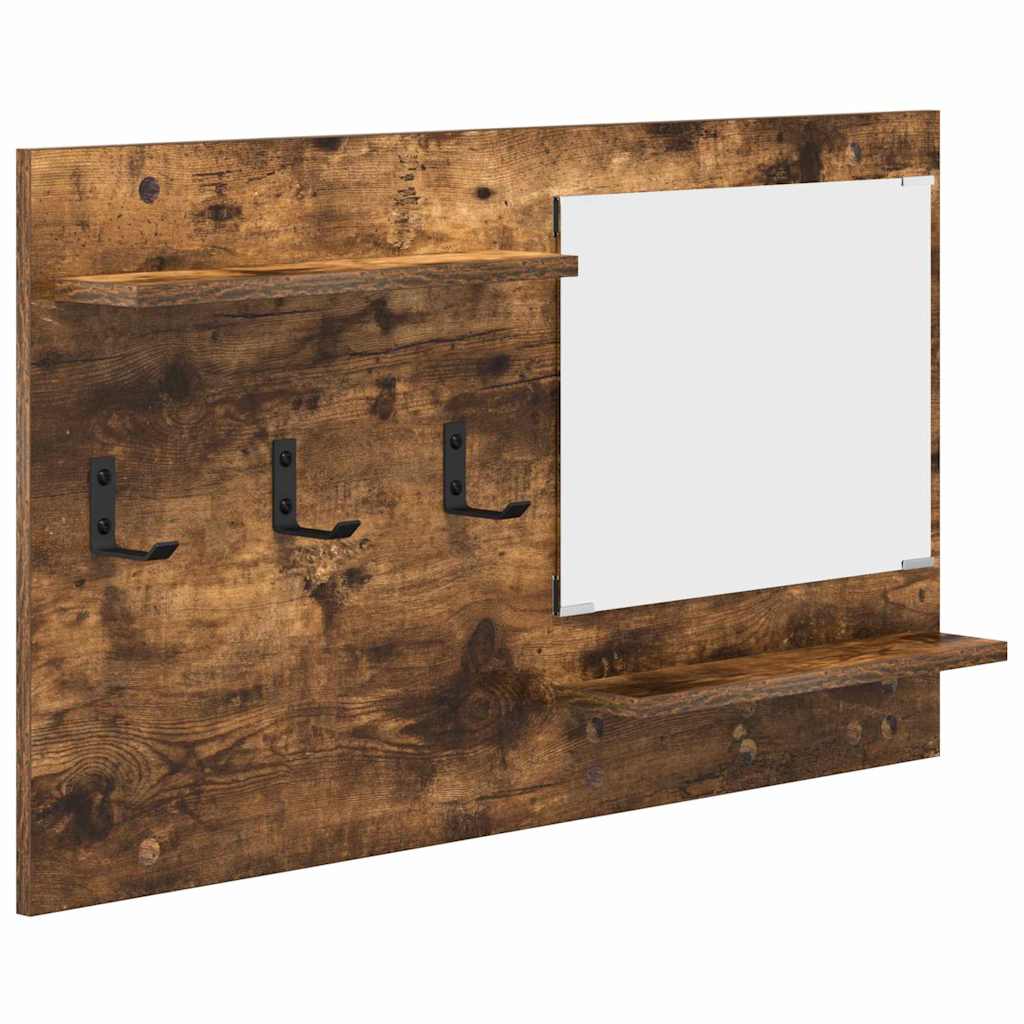 Wall-Mounted Coat Rack with Shelf Smoked Oak 90 x 10 x 50 cm
