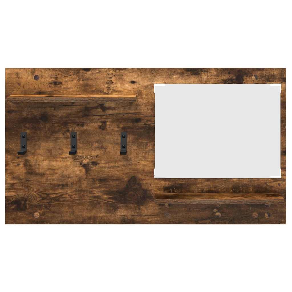 Wall-Mounted Coat Rack with Shelf Smoked Oak 90 x 10 x 50 cm
