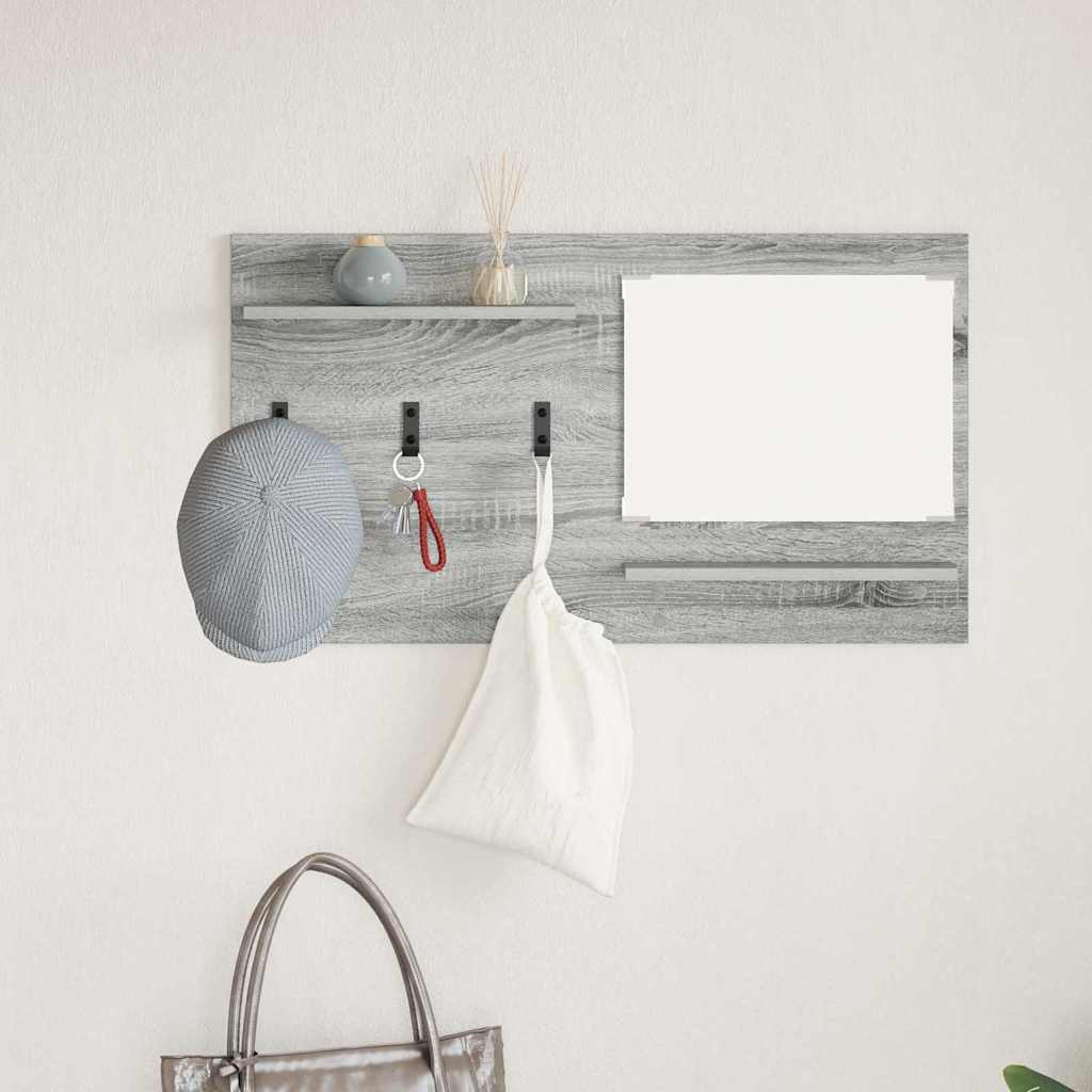 Wall-Mounted Coat Rack with Shelf Grey Sonoma 90 x 10 x 50 cm