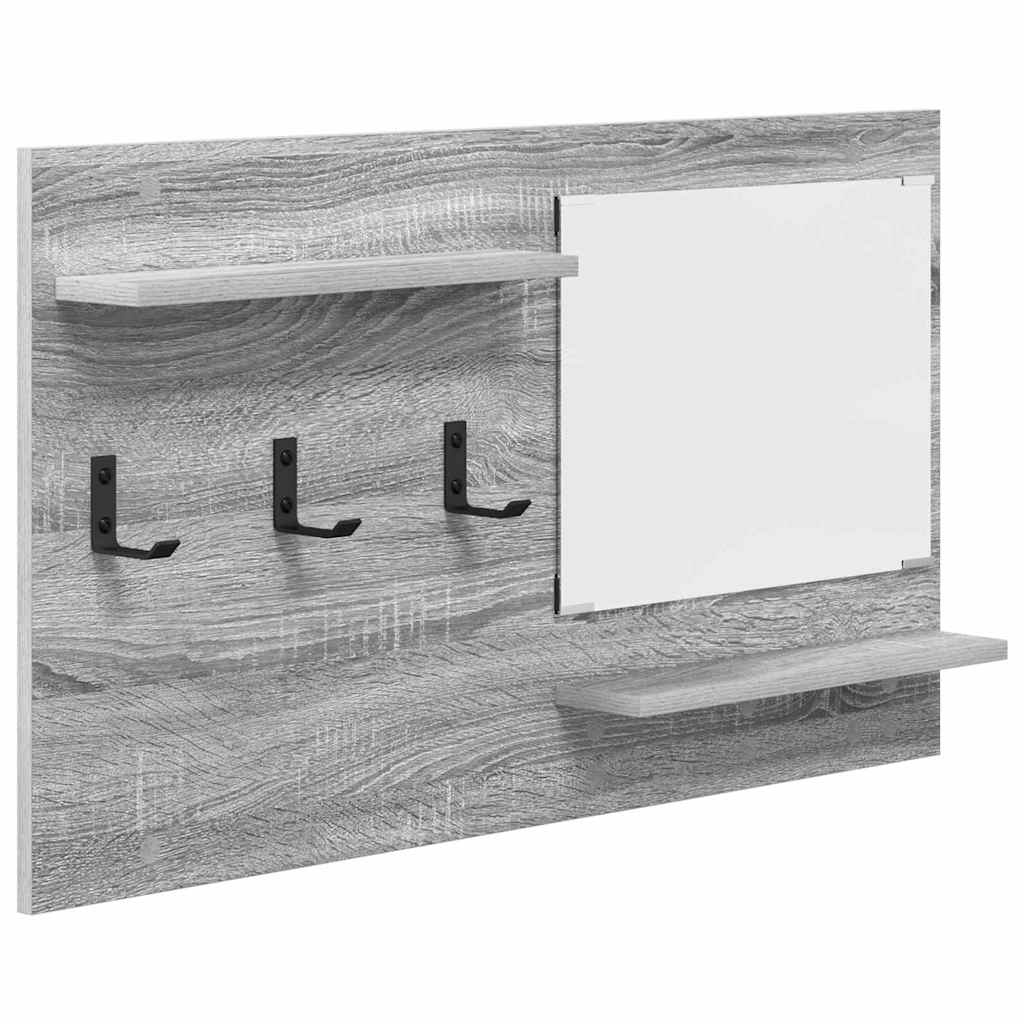 Wall-Mounted Coat Rack with Shelf Grey Sonoma 90 x 10 x 50 cm