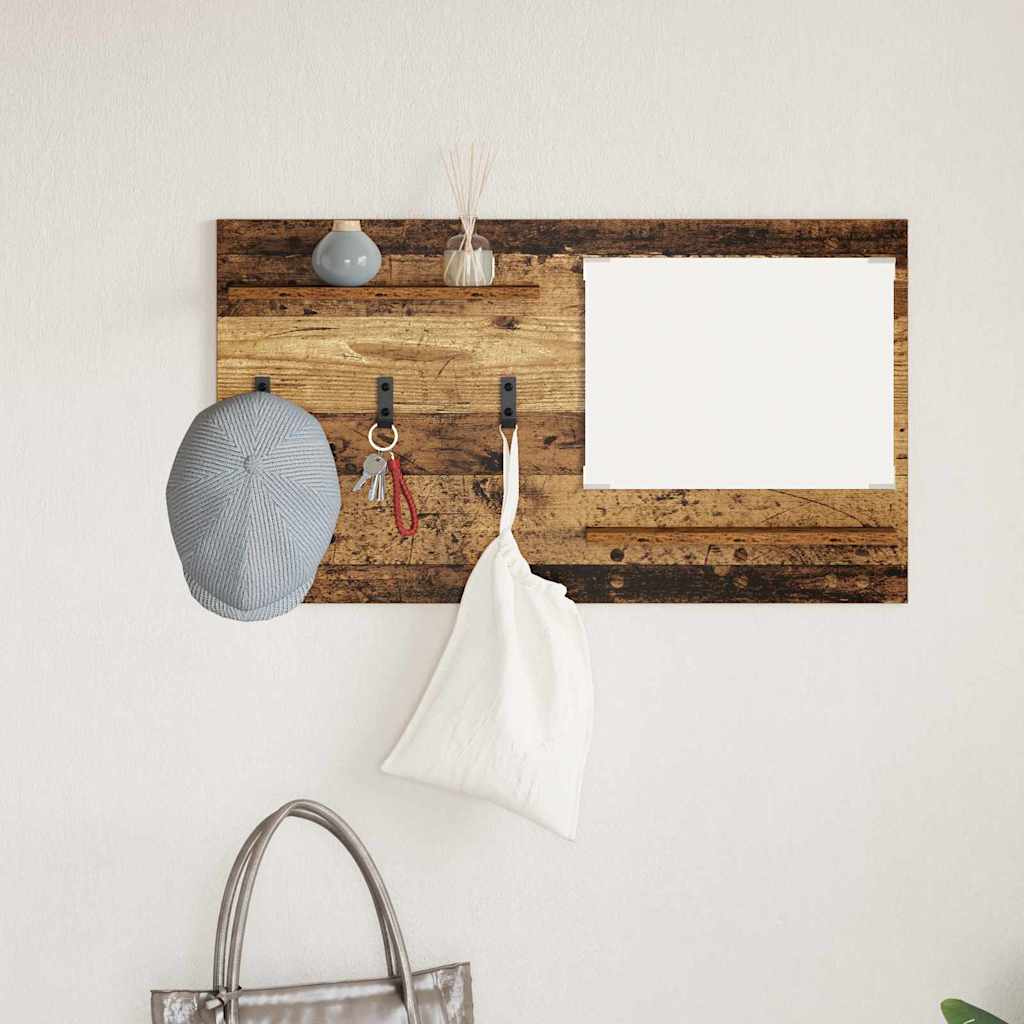 Wall-Mounted Coat Rack Old Wood 90 x 10 x 50 cm Engineered wood
