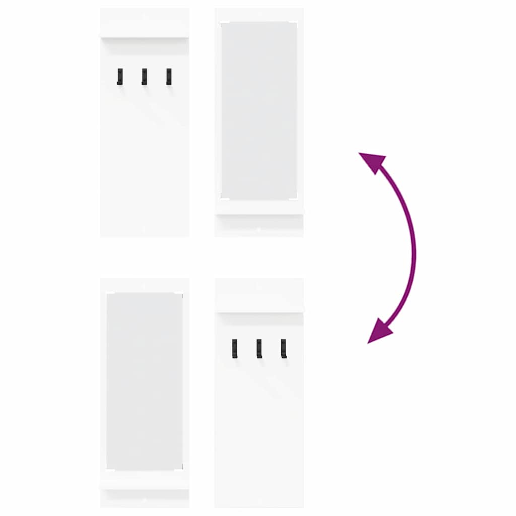 Wall-Mounted Coat Rack Wall-Mounted White 70 x 10 x 90 cm