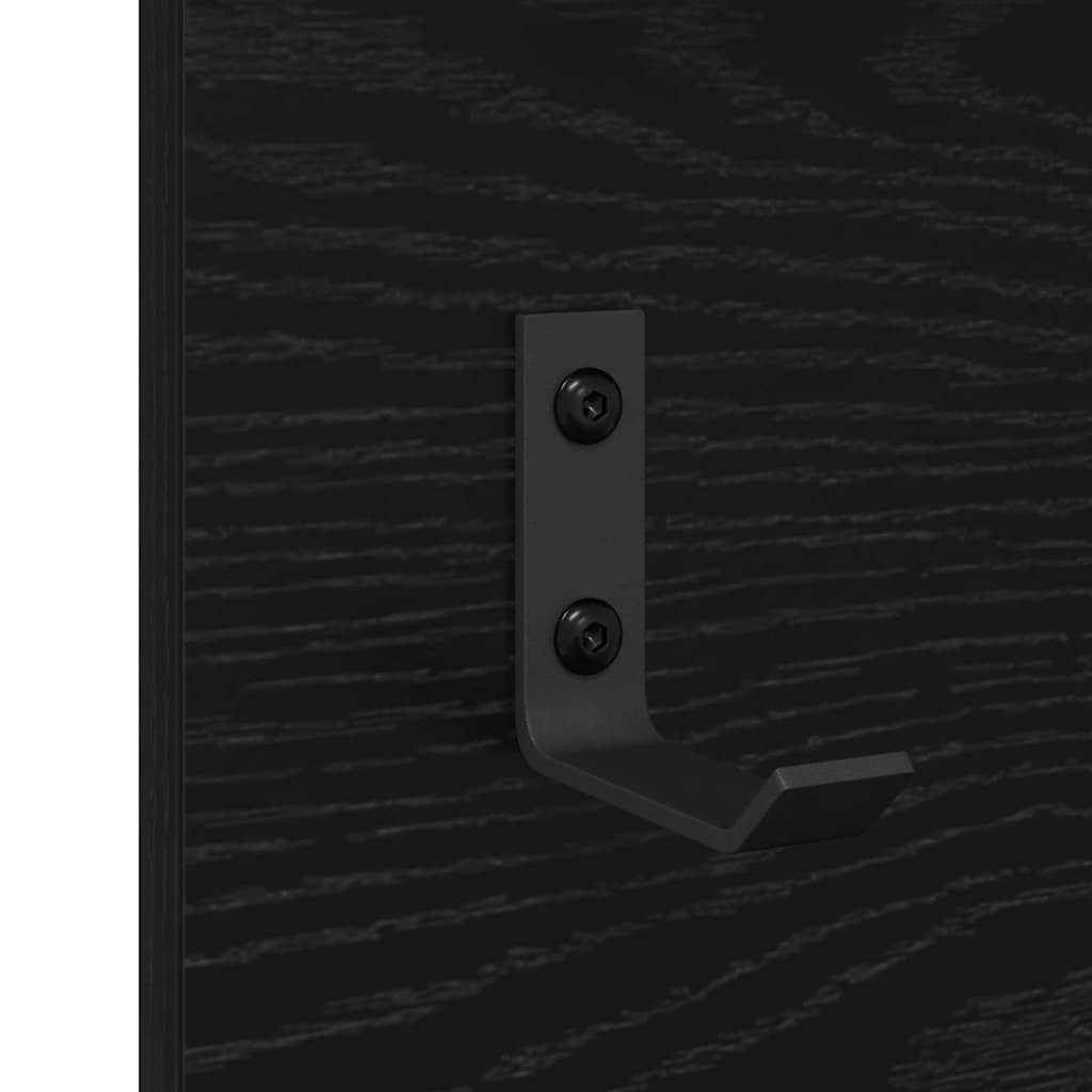 Wall-Mounted Coat Rack Wall-Mounted Black Oak 70 x 10 x 90 cm