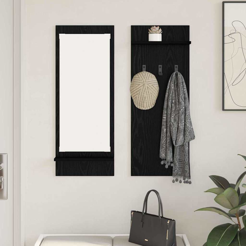 Wall-Mounted Coat Rack Wall-Mounted Black Oak 70 x 10 x 90 cm