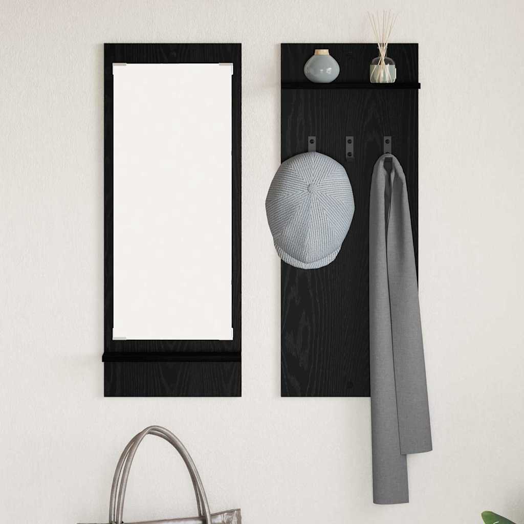Wall-Mounted Coat Rack Wall-Mounted Black Oak 70 x 10 x 90 cm