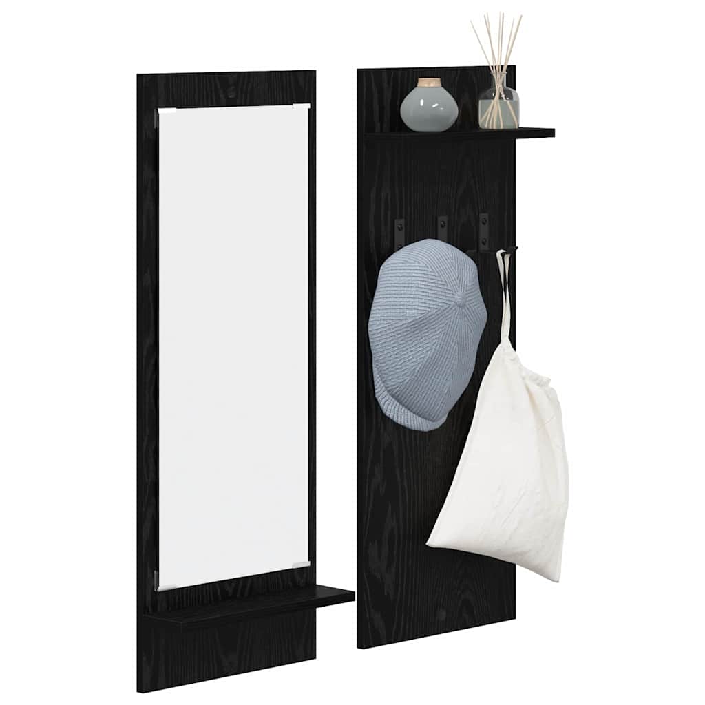 Wall-Mounted Coat Rack Wall-Mounted Black Oak 70 x 10 x 90 cm