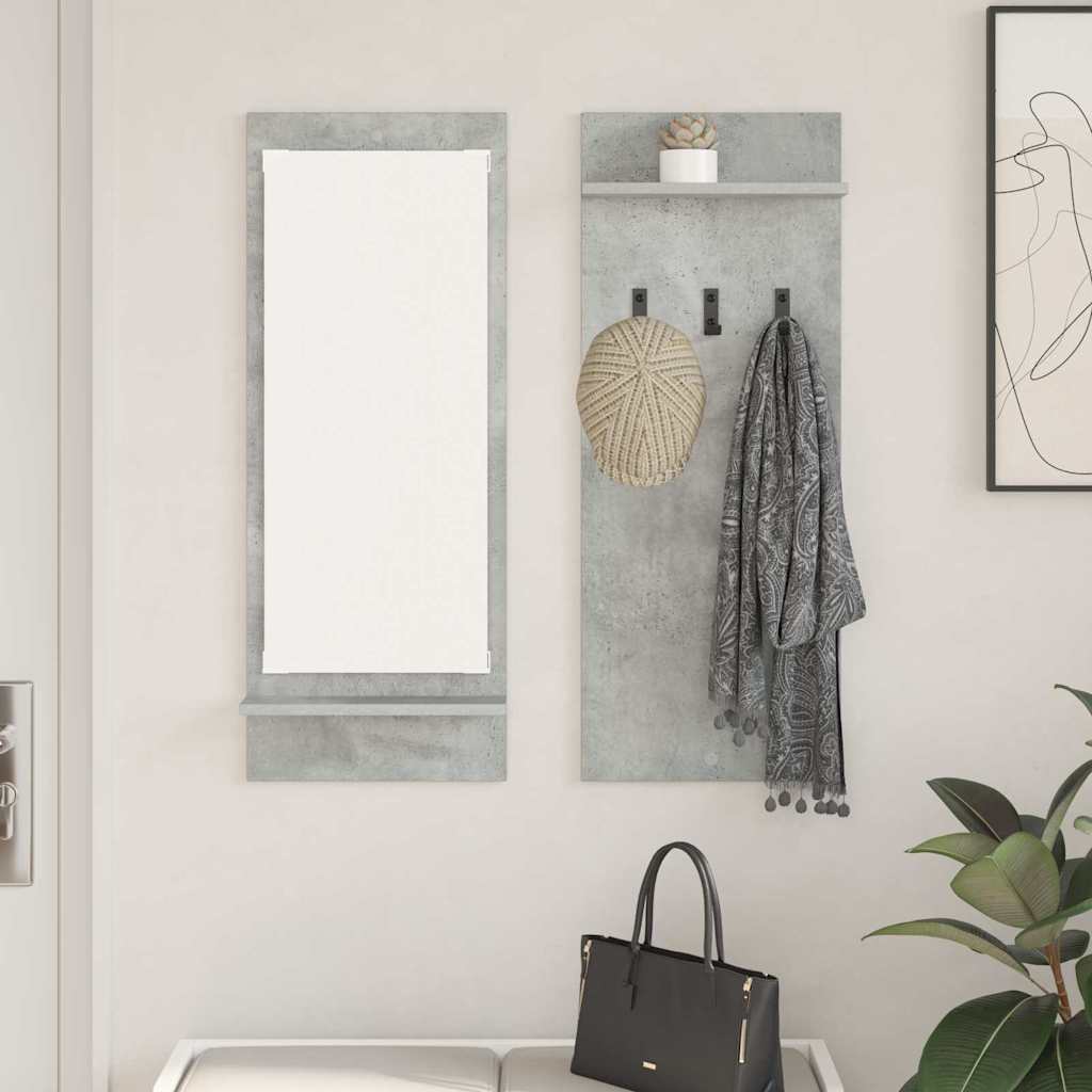 Wall-Mounted Coat Rack Wall-Mounted Concrete Grey