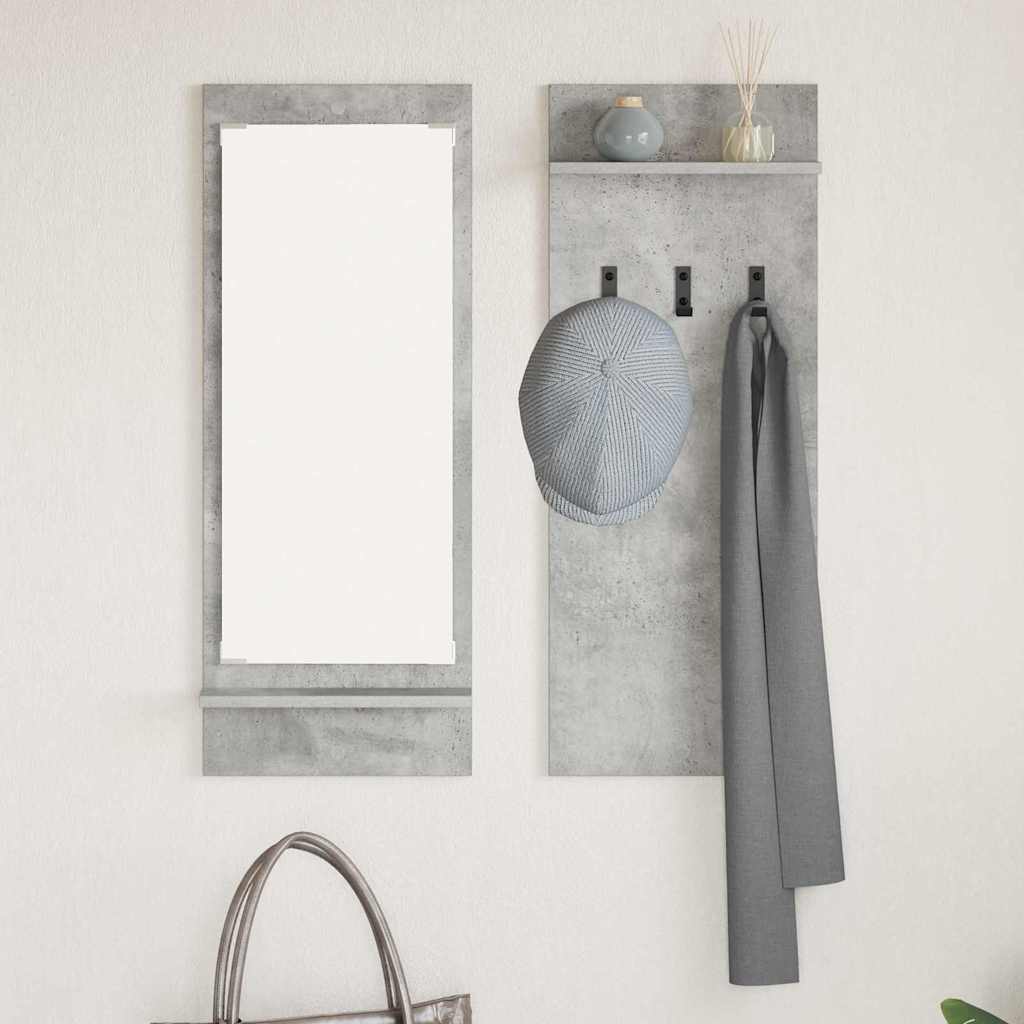 Wall-Mounted Coat Rack Wall-Mounted Concrete Grey