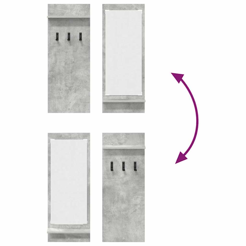 Wall-Mounted Coat Rack Wall-Mounted Concrete Grey