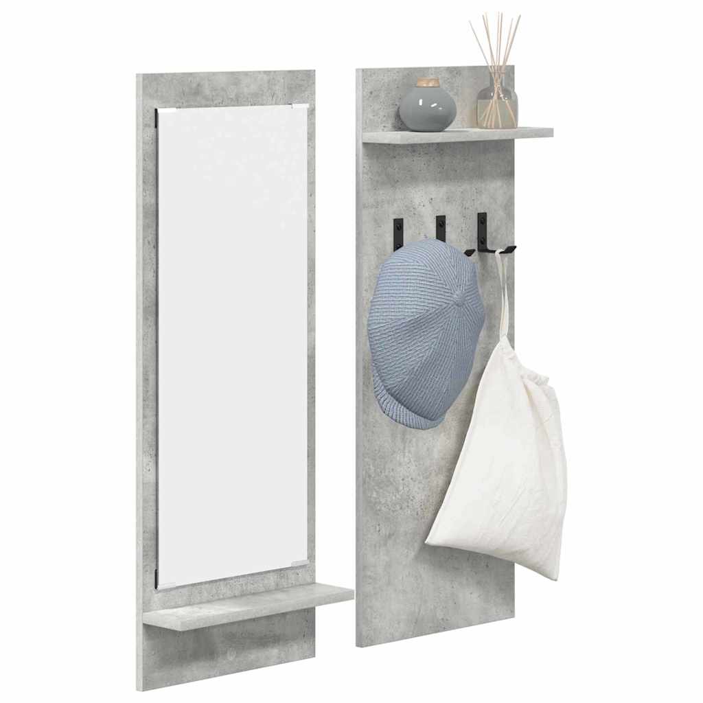 Wall-Mounted Coat Rack Wall-Mounted Concrete Grey