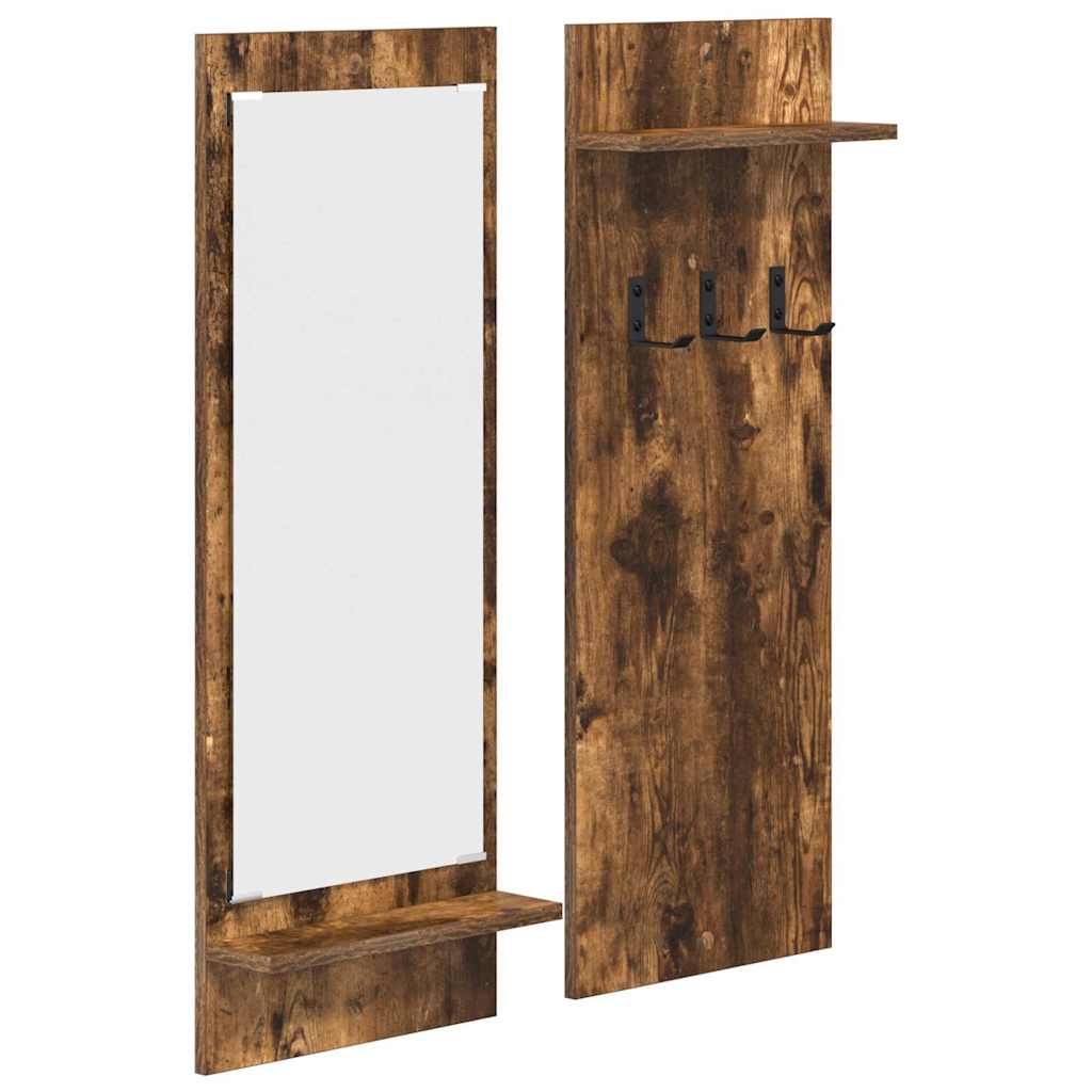 Wall-Mounted Coat Rack with Shelf Smoked Oak 70 x 10 x 90 cm