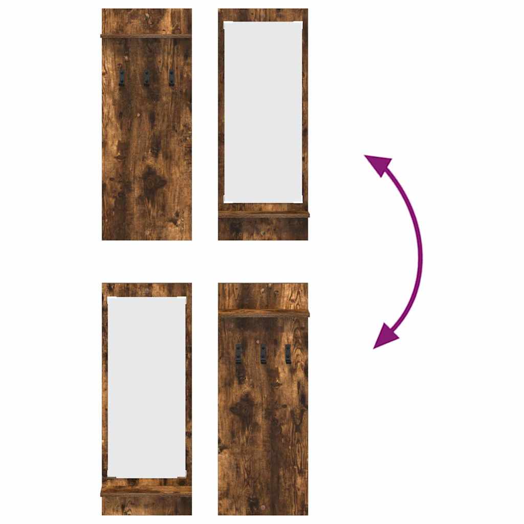 Wall-Mounted Coat Rack Wall-Mounted Smoked Oak 70 x 10 x 90 cm