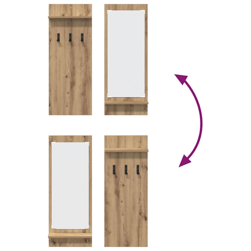 Wall-Mounted Coat Rack Wall-Mounted Artisan Oak 70 x 10 x 90 cm
