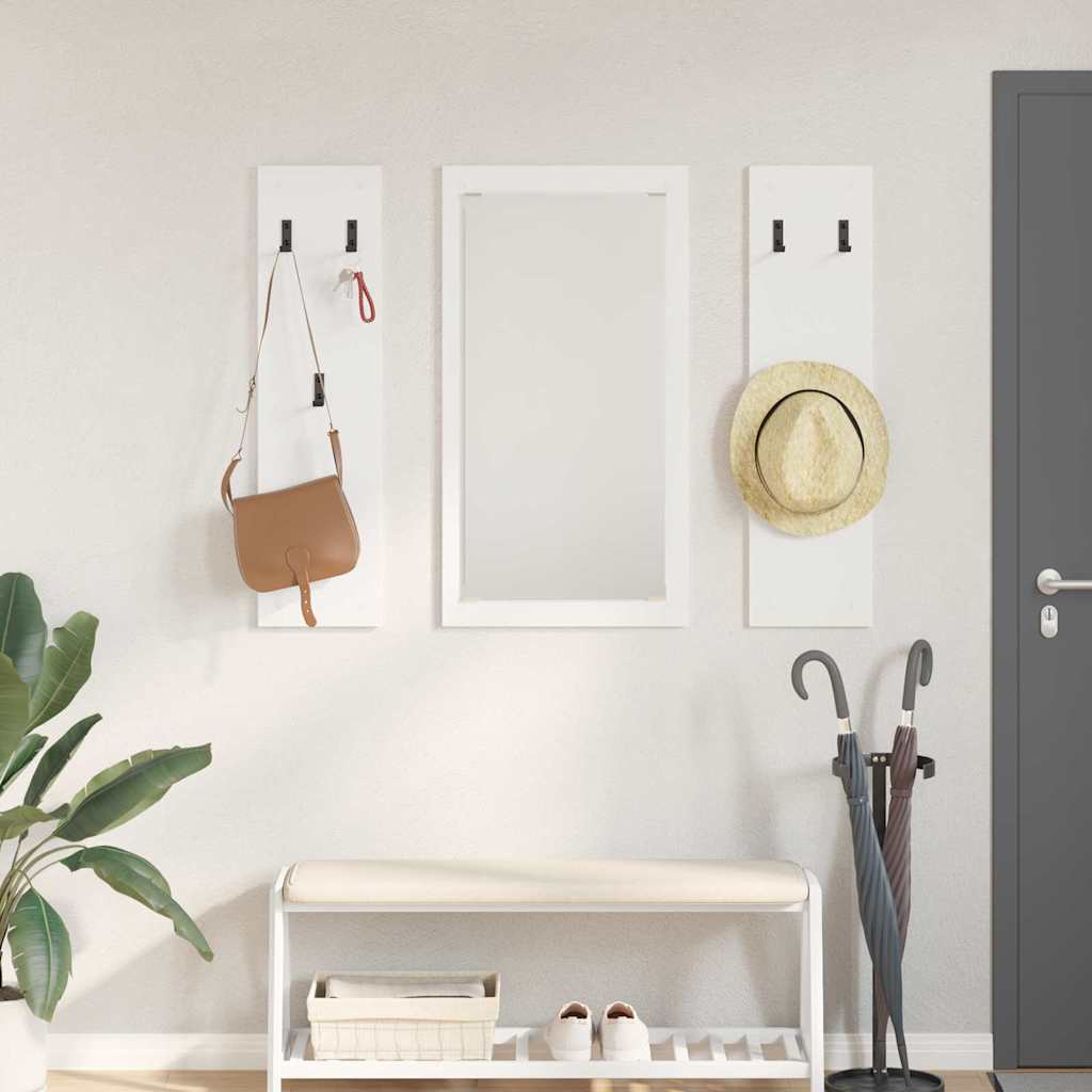 Wall-Mounted Coat Rack White 96 x 1.5 x 90 cm Engineered wood