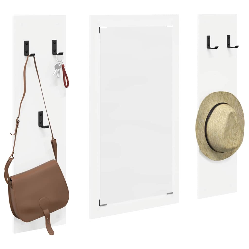 Wall-Mounted Coat Rack White 96 x 1.5 x 90 cm Engineered wood