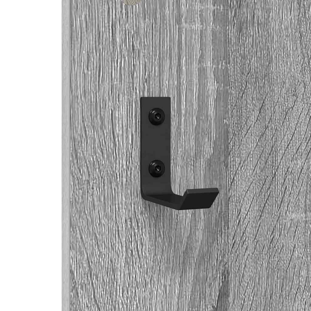 Wall-Mounted Coat Rack with Mirror Grey Sonoma 96 x 1.5 x 90 cm