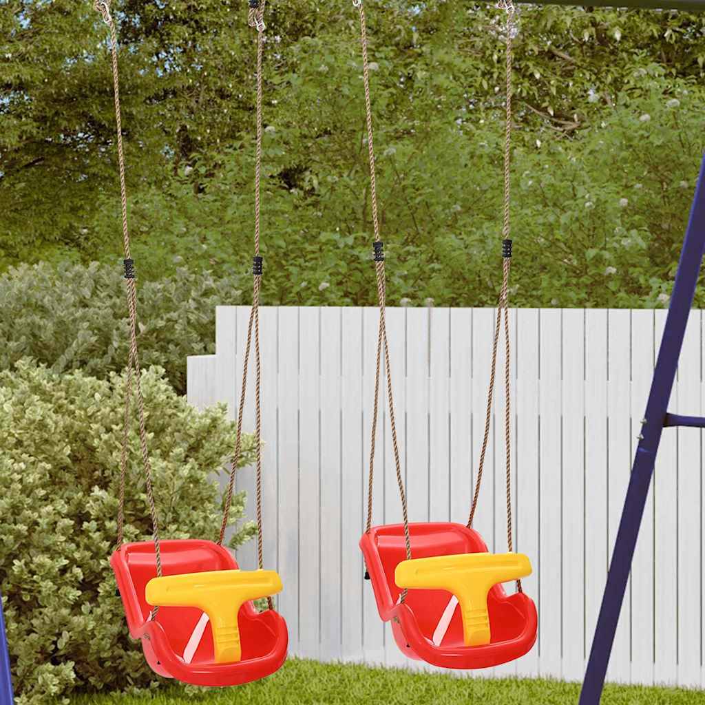 vidaXL Baby Swings 2 pcs Red 36 x 43 x 42 cm Plastic